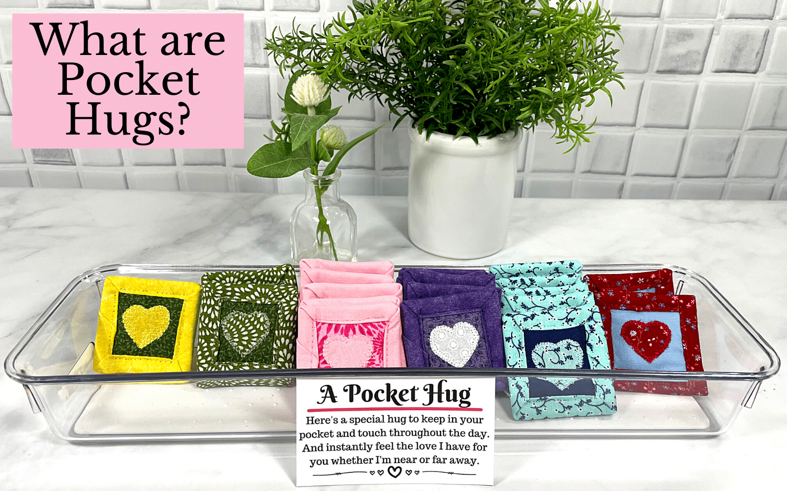 Pocket hugs make a great gift for the one you love.  Kids, the elderly and any age in between would love receiving a token of your love.  Each one comes with a poem card too.