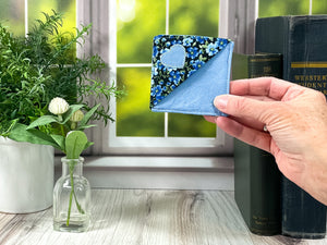 Blue Floral Corner Bookmark