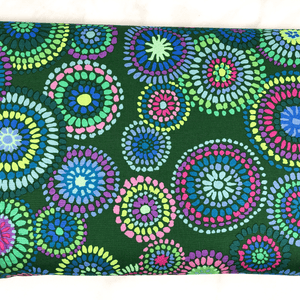 Kaffe Fassett Mosaic Circles pattern in green color is a very popular 100% cotton designer fabric.  This material is very popular for making quilts, tote bags, pillows and more.  Get yours today before it sells out.