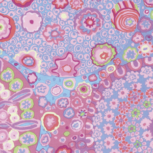 Kaffe Fassett Millefiore pattern in pink color is a very popular 100% cotton designer fabric.  This material is very popular for making quilts, tote bags, pillows and more.  Get yours today before it sells out.
