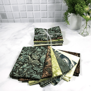 This fat quarter bundle of cotton fabrics is made up of 7 gorgeous batik fabrics.  They are in earth tone shades and are a great addition to your fabric stash.  Quilters and crafters just adore these beautiful bundles and they are great for quilting or any craft that requires fabric.