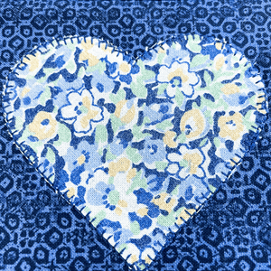 These are blue heart themed mug rugs. Mug rugs are also known as drink coasters.  They are made from 100% cotton fabric, are insulated and washable too.  These are great accessories for your home office desk or for your coffee bar area, adding a splash of color and uniqueness.