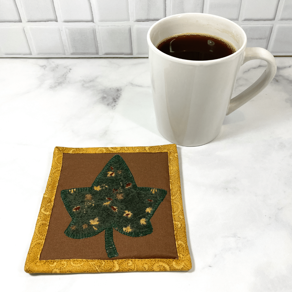 These maple leaf themed fabric drink coasters are also known as mug rugs.  Each one is insulated and made from 100% cotton making them easy to wash.  They make a great gift for your co-worker, friend or family member.