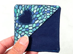 Blue Corner Bookmark with Heart