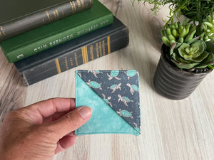 Turtle Fabric Corner Bookmark