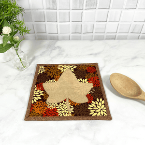 These are gorgeous maple leaf themed quilted potholders for your home.  The trivets are made from 100% cotton fabric and are washable.  Practical, yet beautiful and make a great gift for that autumn lover in your life.