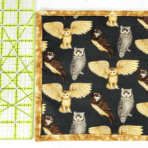 These are gorgeous owl themed quilted potholders for your home.  The trivets are made from 100% cotton fabric and are washable.  Practical, yet beautiful when used as hot pads on your kitchen island or dining table.